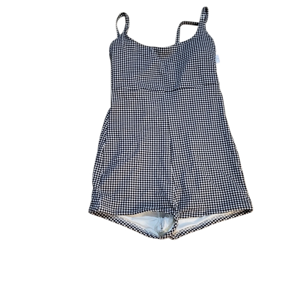 NWT Women's Gingham Swim Romper